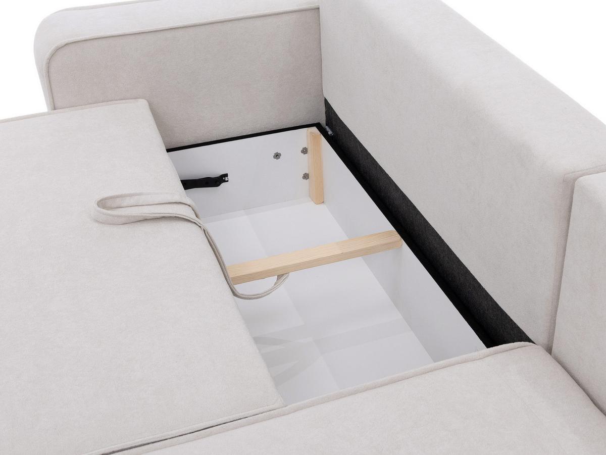 ECKSOFA Mono, Seite: Links - Hellbraun/Schwarz, Holz/Kunststoff (260/168cm) - MIRJAN24