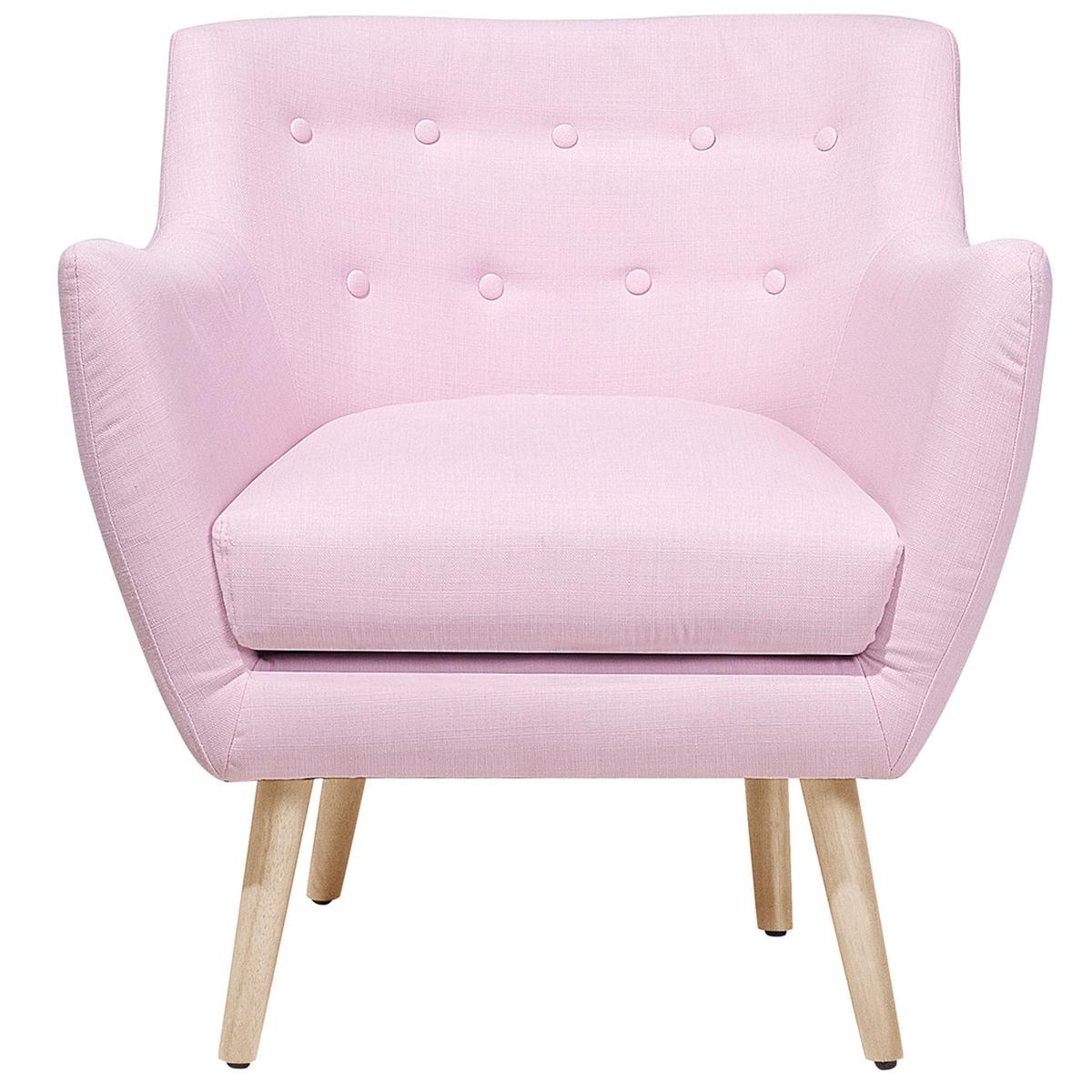 SESSEL Polsterbezug Rosa Drammen - Pink, Holz/Textil (71/84/54cm) - Beliani