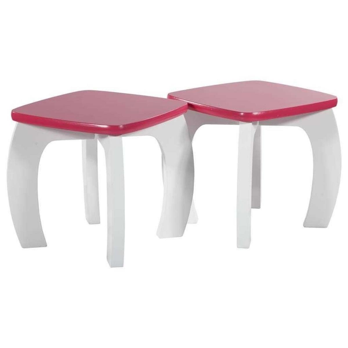 HOCKER und TISCH, 96x48x42cm, 3-tlg. - Rosa, Holzwerkstoff (96/42/48cm) - Wanderlust