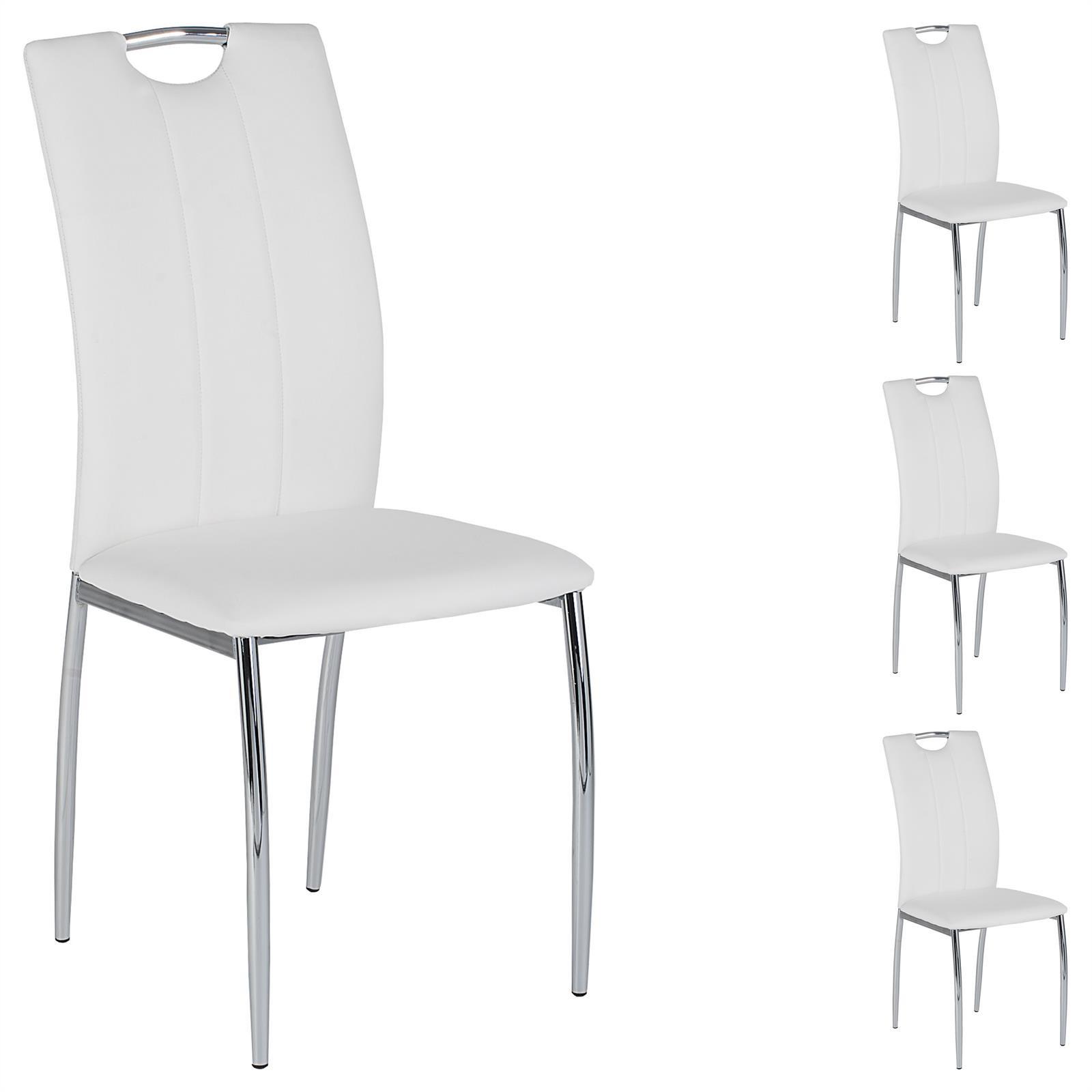 ESSZIMMERSTUHL APOLLO 4er-Set weiß - Weiß, Textil/Metall (44/98/52cm) - IDIMEX