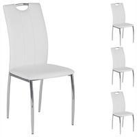 ESSZIMMERSTUHL APOLLO 4er-Set weiß - Weiß, Textil/Metall (44/98/52cm) - IDIMEX