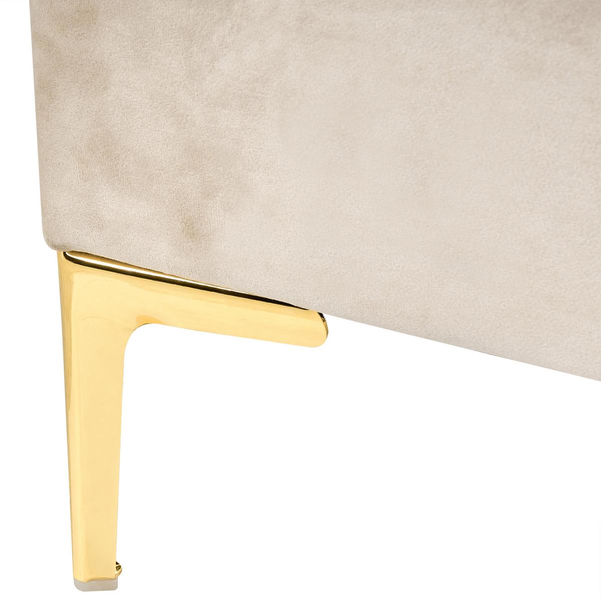 BETT mit Lattenrost 180/200 cm Samtstoff Beige Sauvian - Beige, Textil (180/200cm) - Beliani