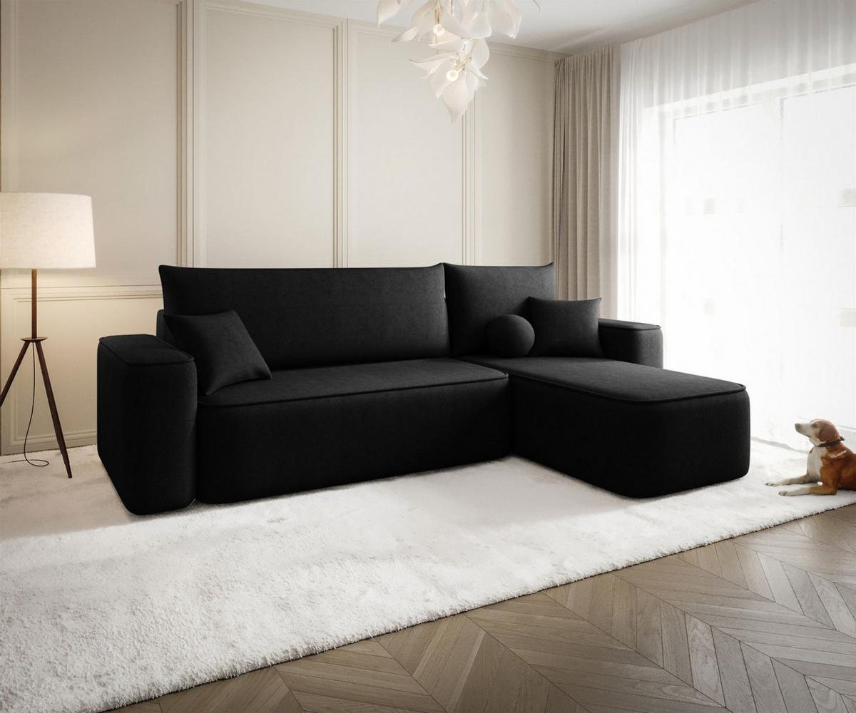ECKSOFA Agepo In Curio - Schwarz, Holzwerkstoff/Textil (250/150cm) - Fun Möbel