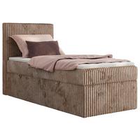 BOXBETT TILIANO 90/200 - Braun Cord - H3 - Visco Topper - Links - Braun, Textil (90/200cm) - MKS
