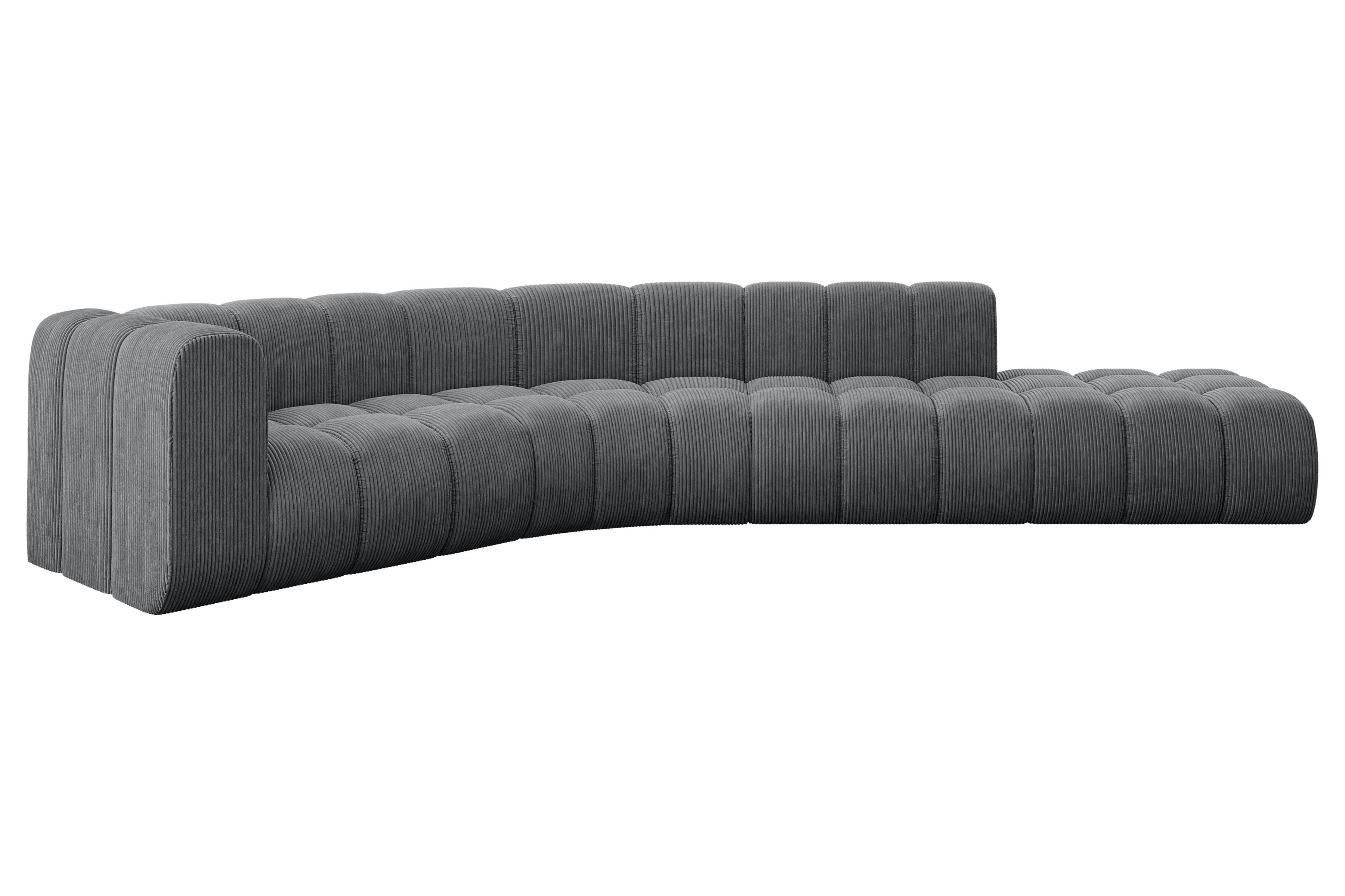 ECKSOFA modulares Sofa Tilmo-L1 - 399x194x70 cm Dunkelgrau - Dunkelgrau, Holzwerkstoff/Textil (399/194cm) - ALTDECOR