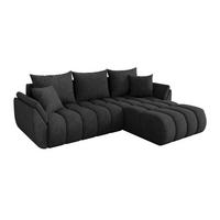 ECKSOFA mit Schlaffunktion Ottomane Rechts TOKO-L-v1 277x194x86 Dunkelgrau Velours - Anthrazit/Schwarz, Holzwerkstoff/Kunststoff (277/194cm) - ALTDECOR