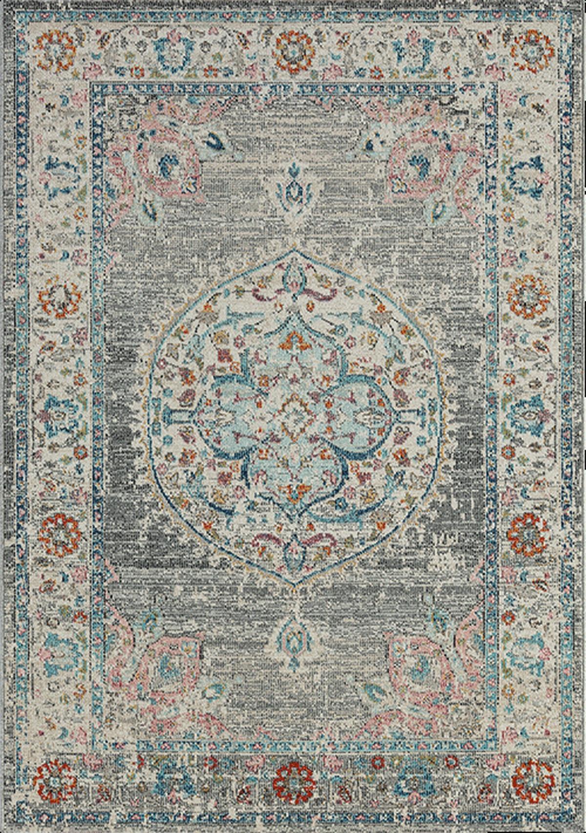 TEPPICH Outdoor Orientalisch LIMMAT Polypropylen Grau 80 x 300 cm - Grau, Textil (80/300cm) - KADIMA DESIGN