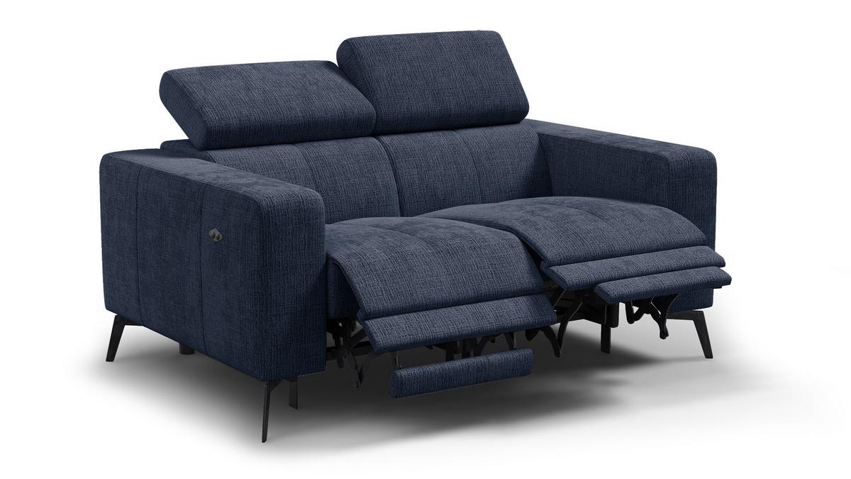 RELAXSOFA MORELLO 2-Sitzer, marineblau, 2 x Relax Zero Gravity - Dunkelblau, Holz/Textil (164/82/103cm) - Wozimo