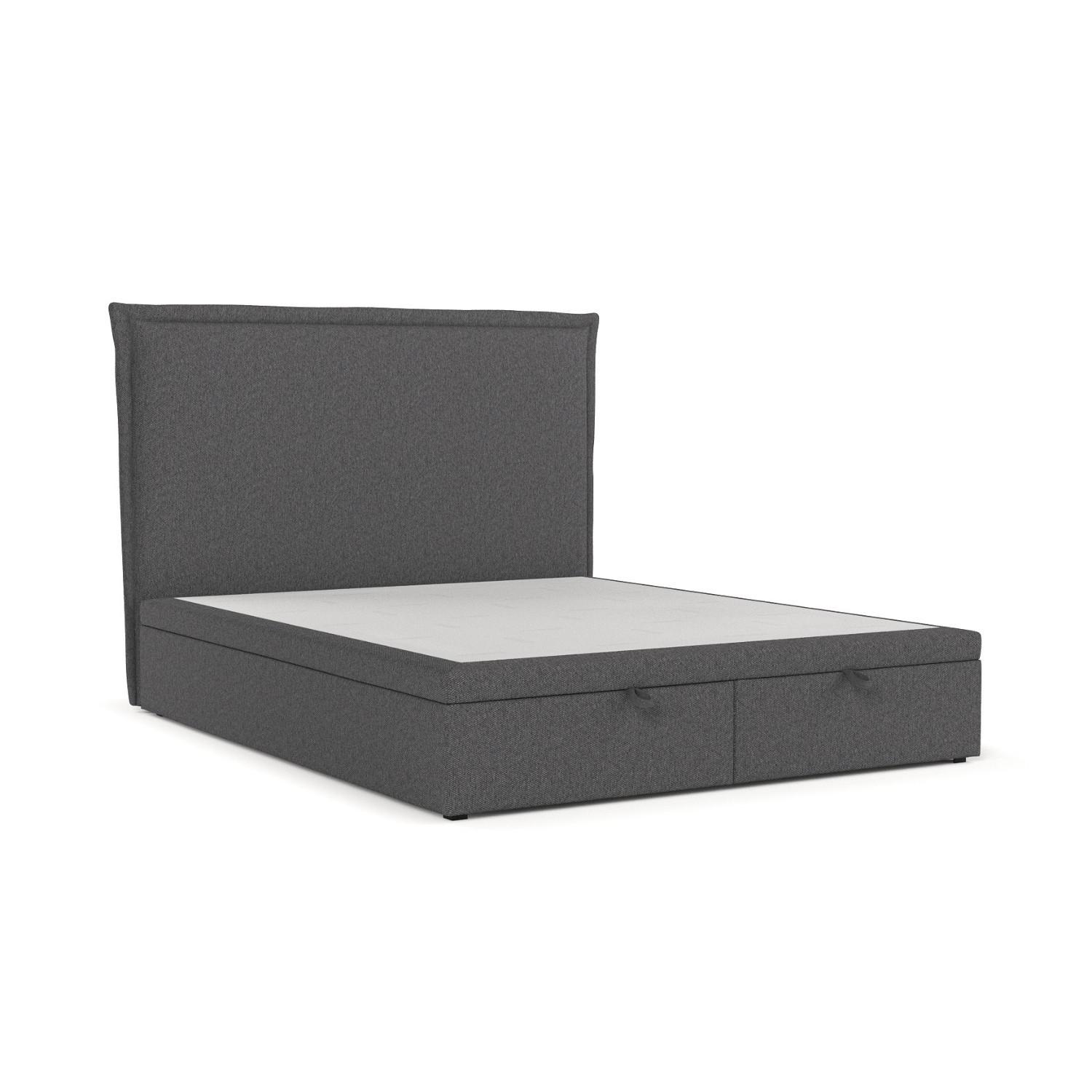 POLSTERBETT Eliot mit Stauraum 120/200 cm Anthrazit im Megan Stoff - Anthrazit/Schwarz, Holz/Holzwerkstoff (120/200cm) - AltaBeds