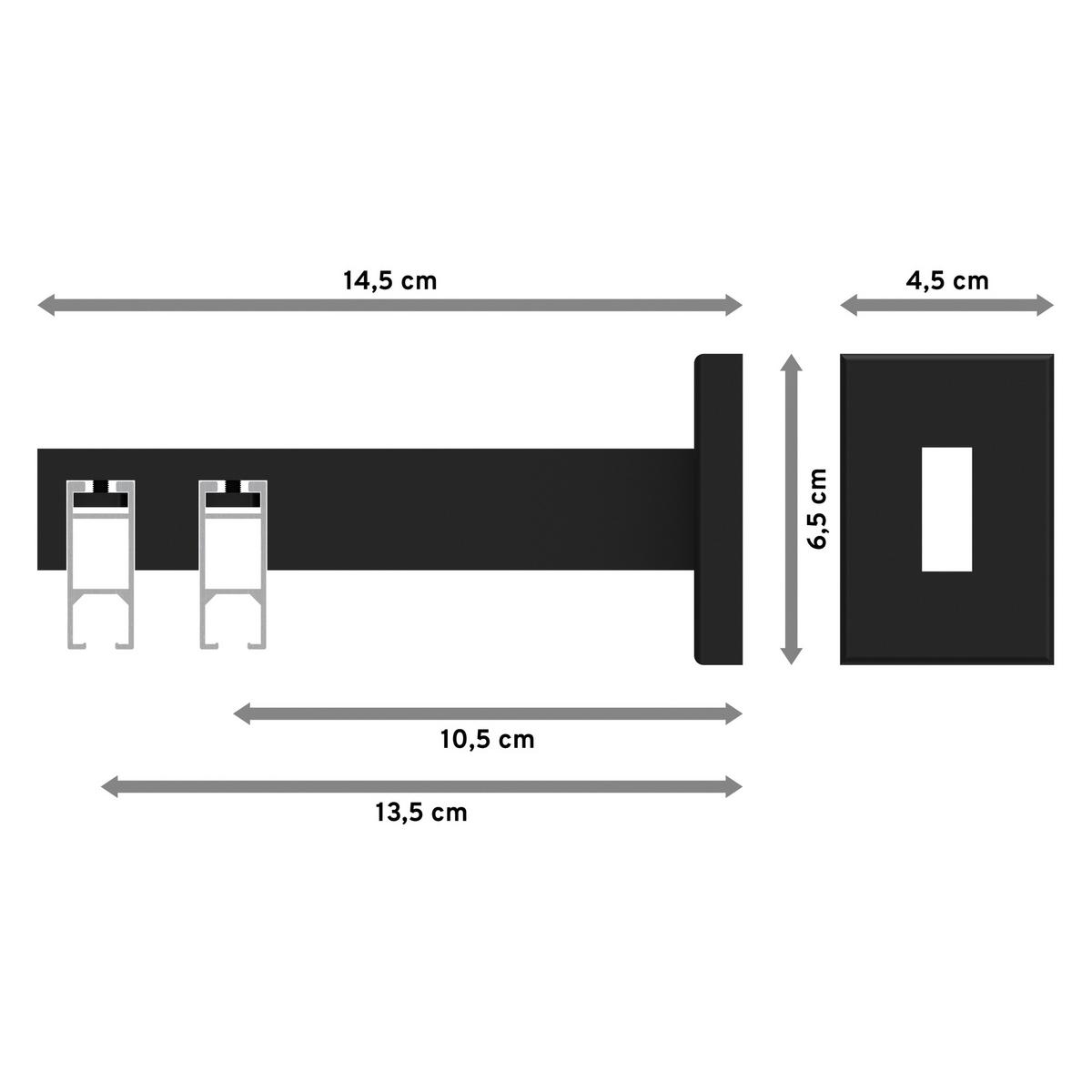 GARDINENSTANGE INNENLAUF Smartline Paxo 140 cm, 2-läufig, 14x35 mm Schwarz - Schwarz, Metall (140cm) - INTERDECO