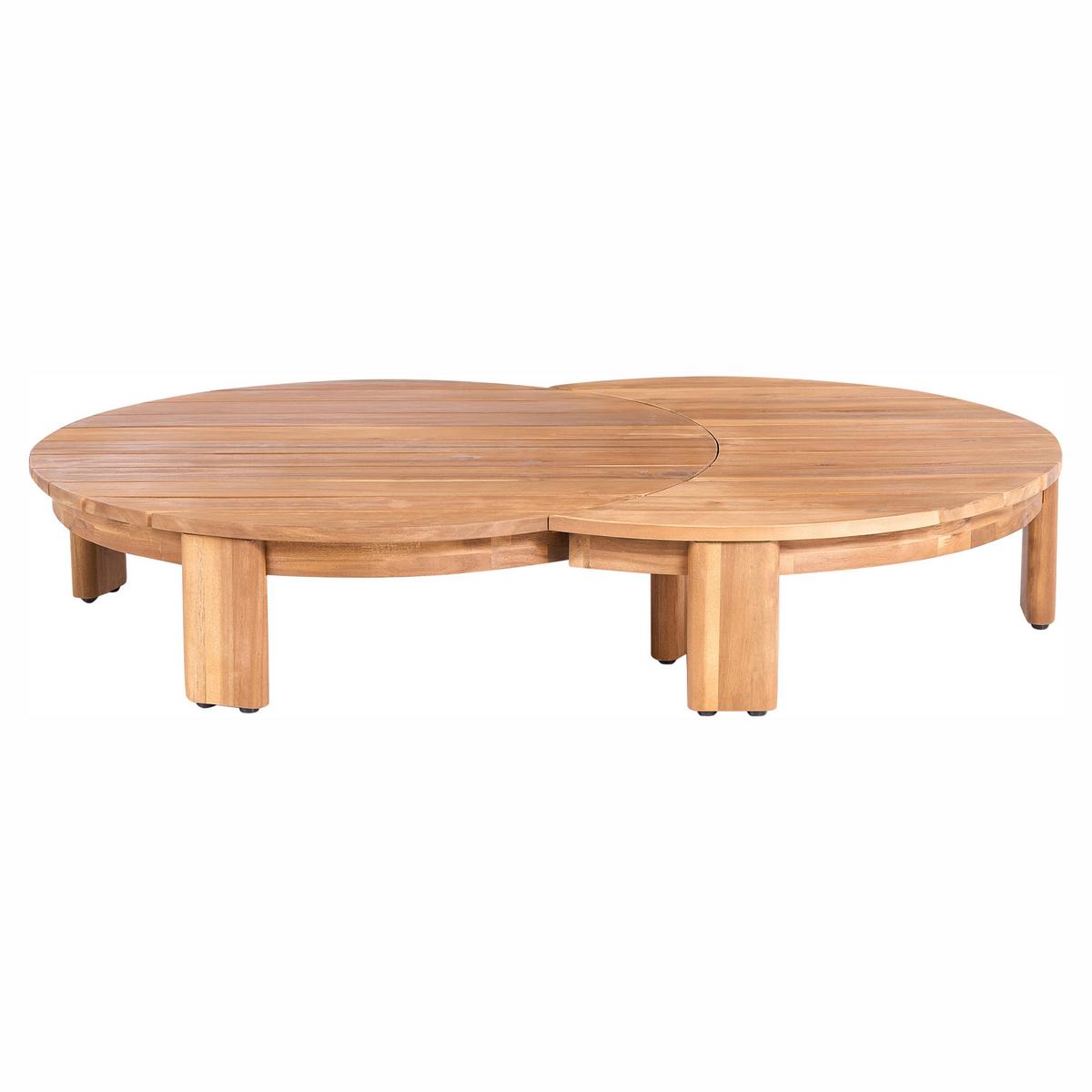 OUTDOOR-COUCHTISCH 135/90 cm Akazienholz Braun Arzello - Braun, Holz (135/90/24cm) - Beliani