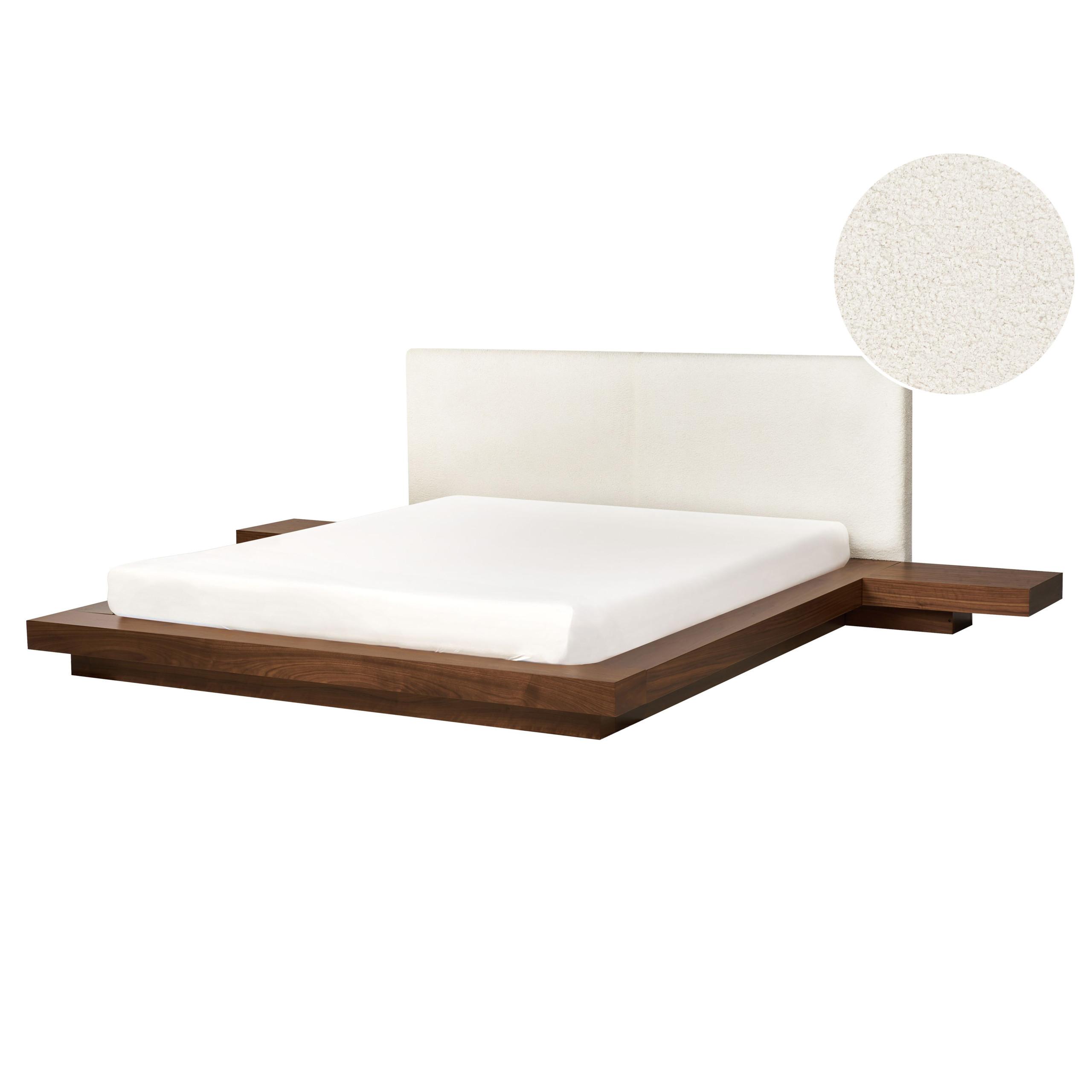 BETT mit Lattenrost 160/200 cm MDF-Platte Braun Zen - Braun, Holz (160/200cm) - Beliani