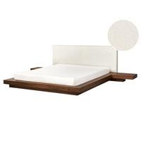 BETT mit Lattenrost 160/200 cm MDF-Platte Braun Zen - Braun, Holz (160/200cm) - Beliani