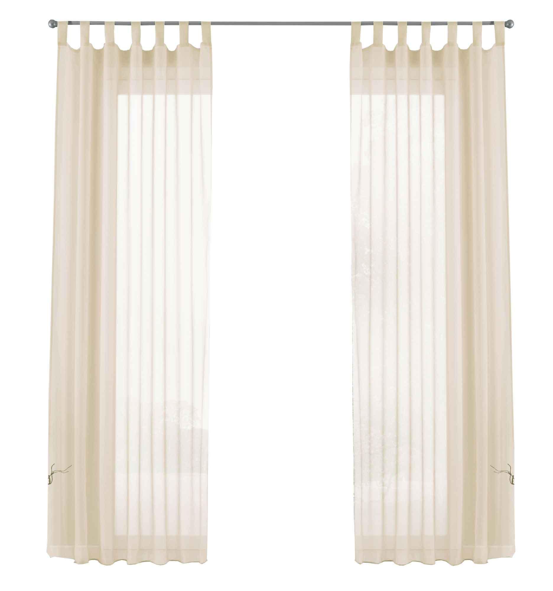 SCHLAUFENGARDINEN Voile 2er Set 225x140 cm Creme - Creme, Textil (140/225cm) - Gardinenbox.eu