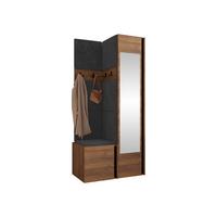 GARDEROBEN-SET Orion XXV - Anthrazit/Nussbaumfarben, Holzwerkstoff/Kunststoff (82/186/46cm) - MIRJAN24