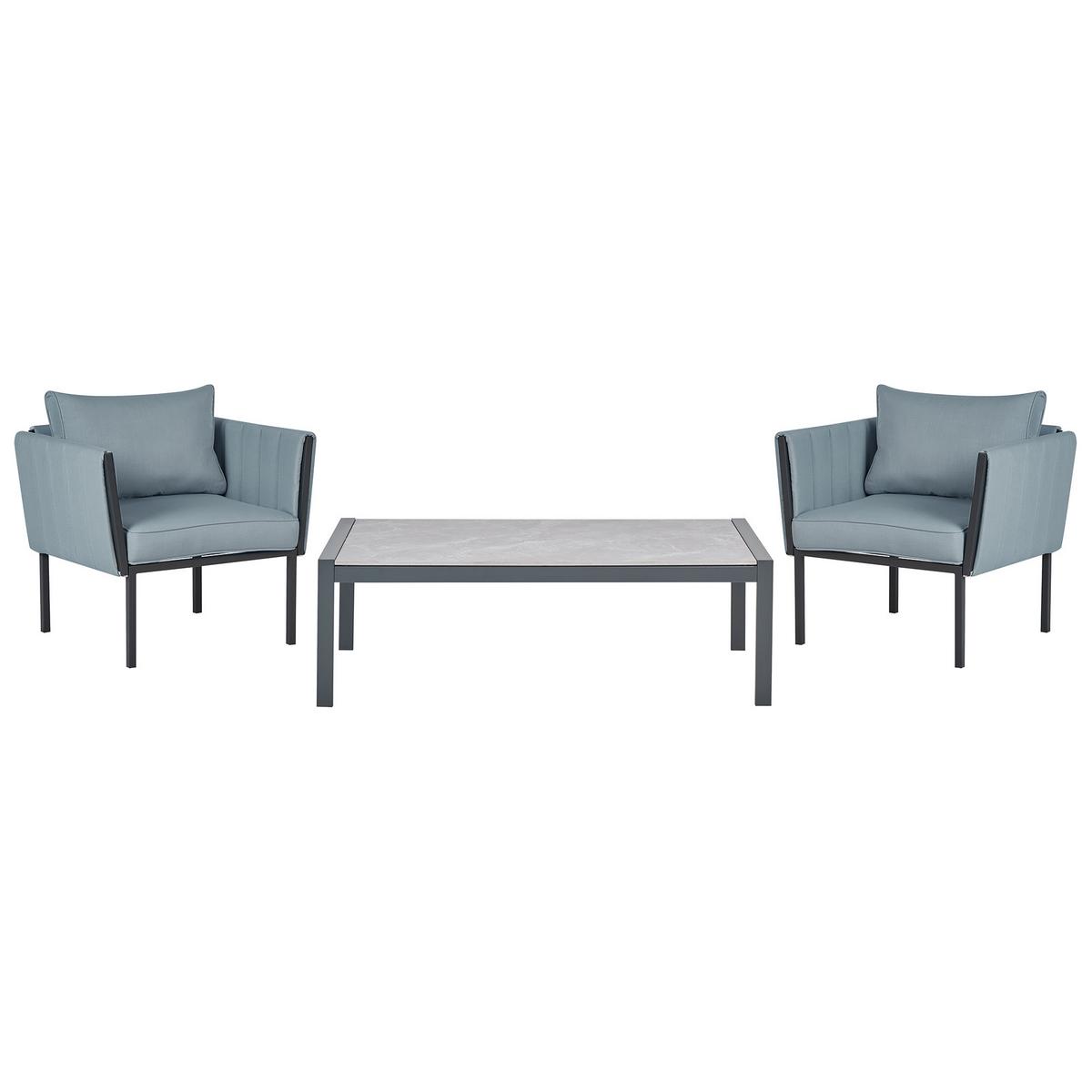 GARTENLOUNGE 5-Sitzer Grau Skala - Dunkelgrau, Metall - Beliani