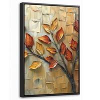 LEINWAND Bilder mit Rahmen - Baum - Abstrakt - Natur - Kunst - 20x30 - Goldfarben, Textil (20/30cm) - MuchoWow