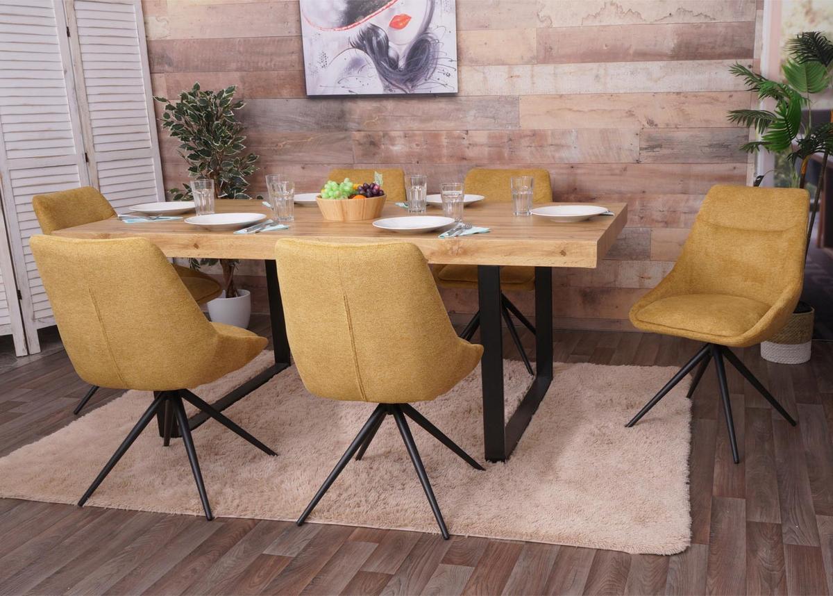 ESSZIMMERSTUHL Gelb 6er-Set - Currygelb/Gelb, Textil (51/86/60cm) - MCW