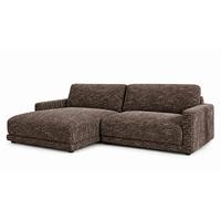 ECKSOFA MARLIN Braun Flachgewebe - Schwarz/Braun, Kunststoff/Textil (262/168cm) - KAWOLA