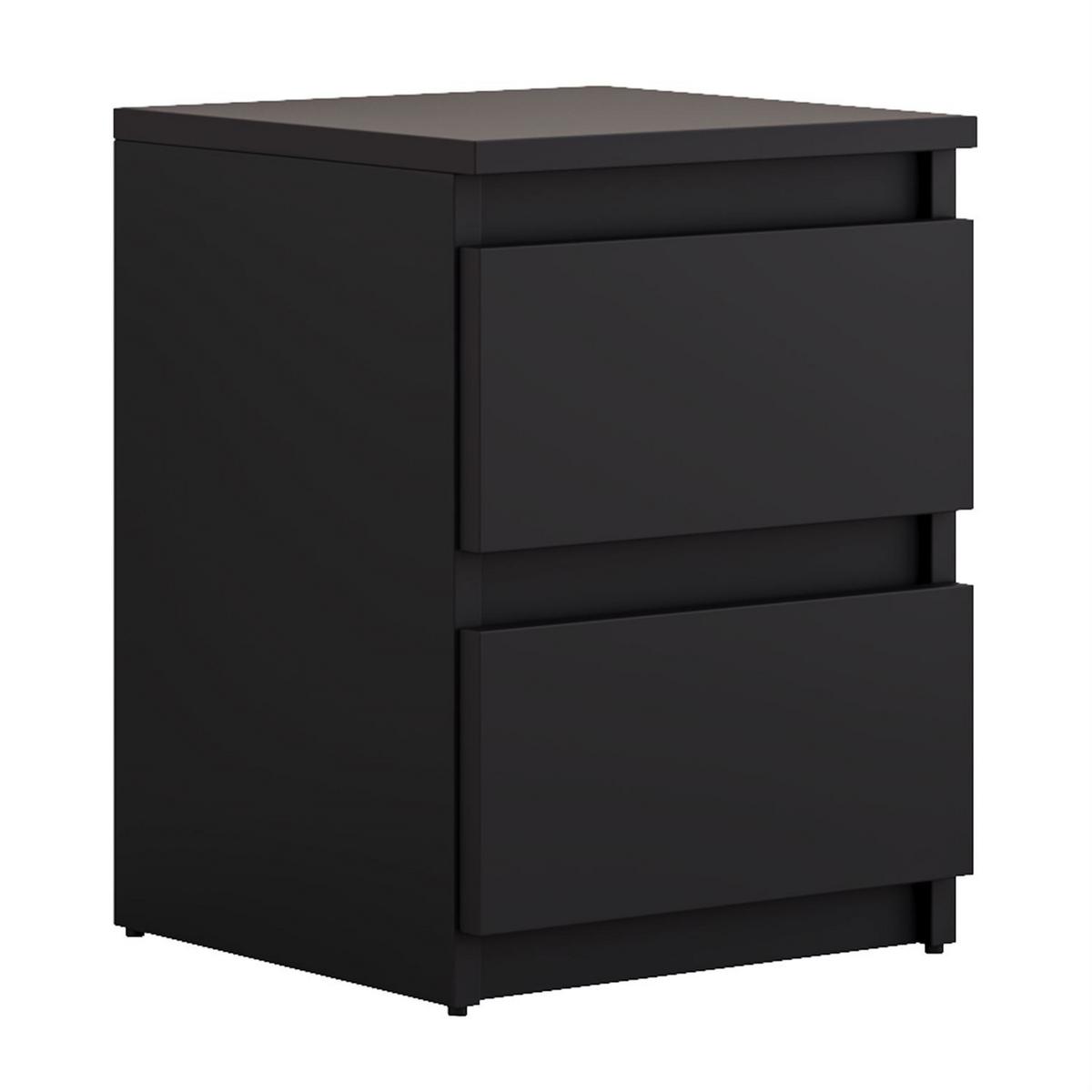 NACHTTISCH HANA M2 Schwarz matt - Schwarz, Holzwerkstoff (30/40/30cm) - Lookway