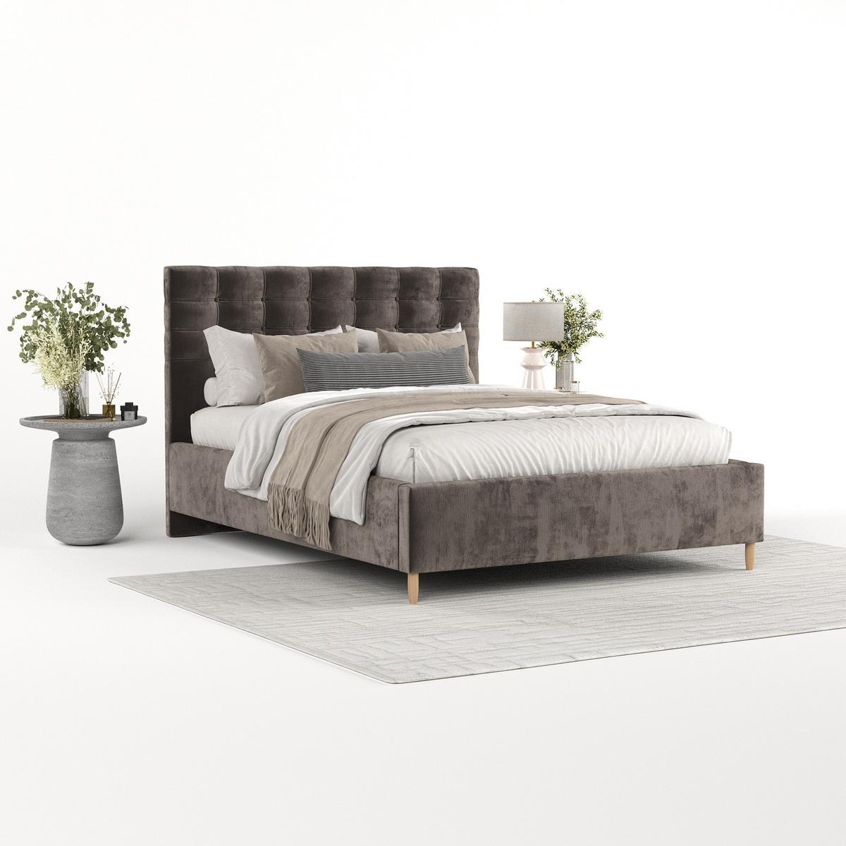 POLSTERBETT Soma 160/200 cm Braun im Lotta Stoff - Naturfarben/Braun, Holz/Holzwerkstoff (160/200cm) - AltaBeds