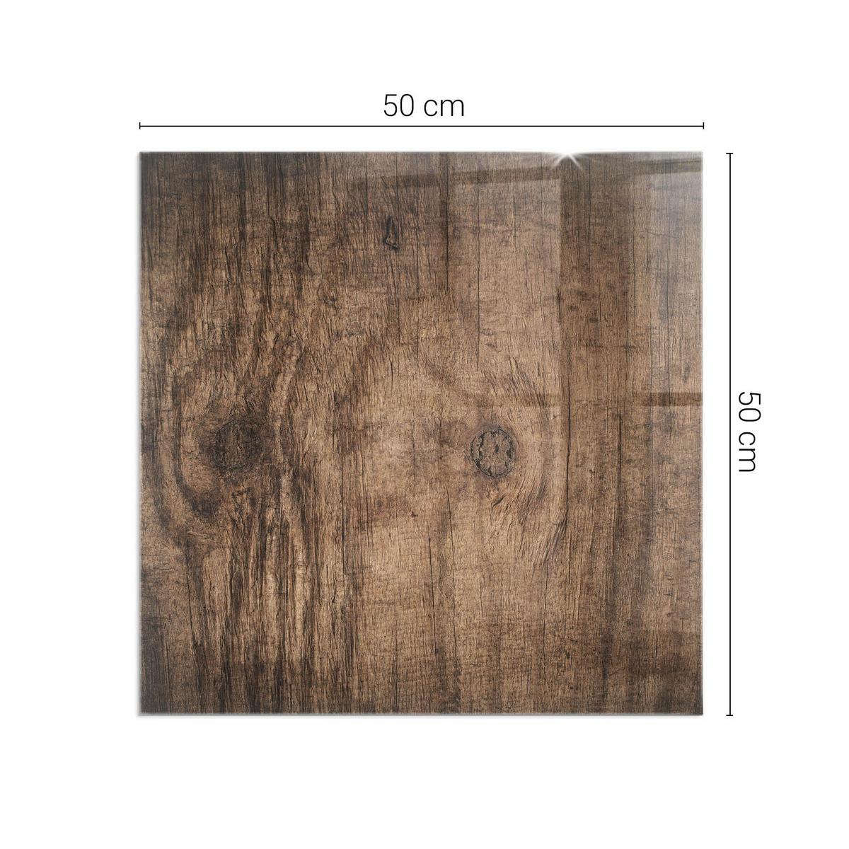 GLASPLATTE für Kamin 50x50 cm - Braun, Glas (50/50/0.4cm) - TULUP