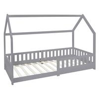 KINDERBETT mit Dach 90x200 cm Hellgrau - Hellgrau, Holz (90/200cm) - ML-DESIGN