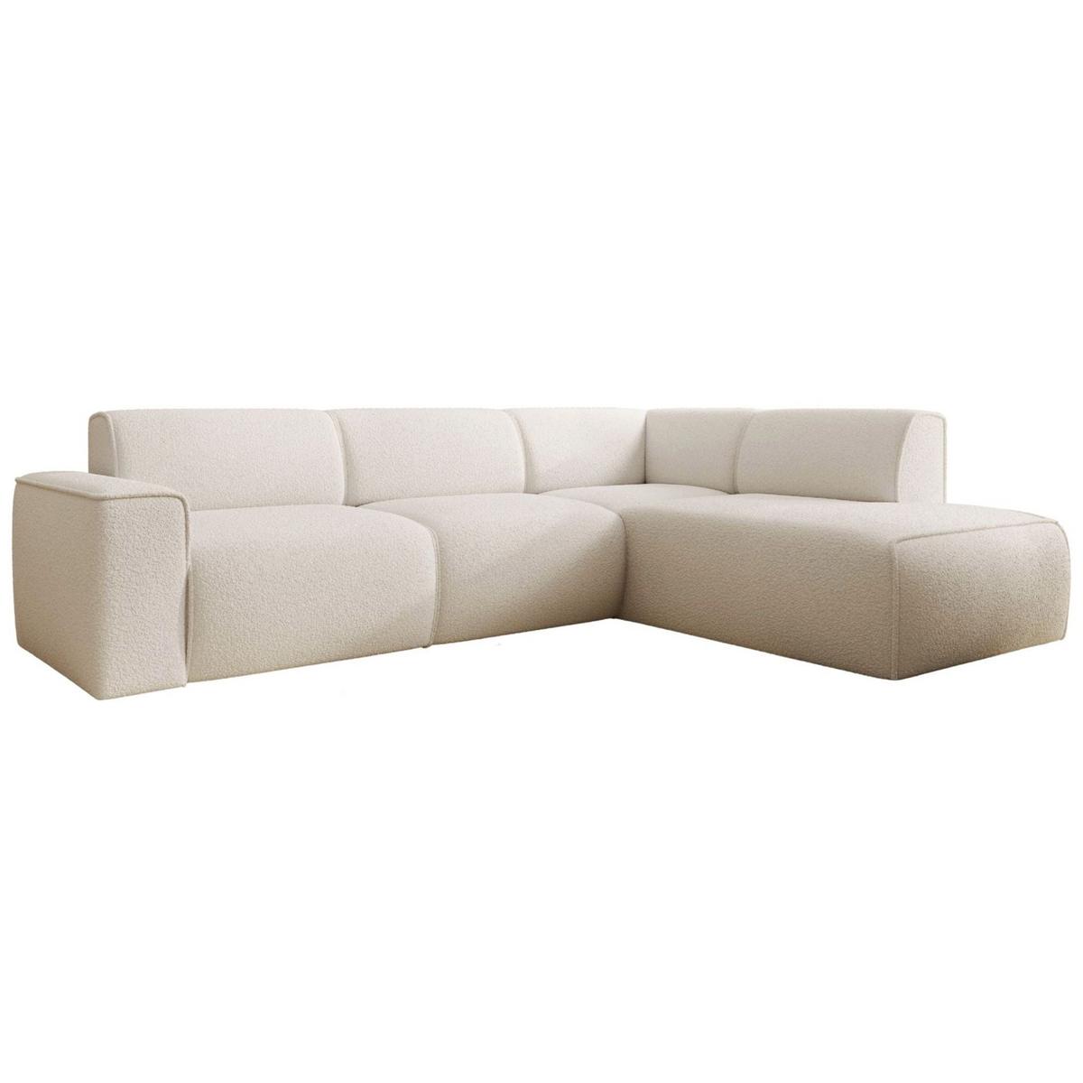 ECKSOFA Bouvi Creme rechts - Creme/Schwarz, Kunststoff/Textil (220/292cm) - Selsey