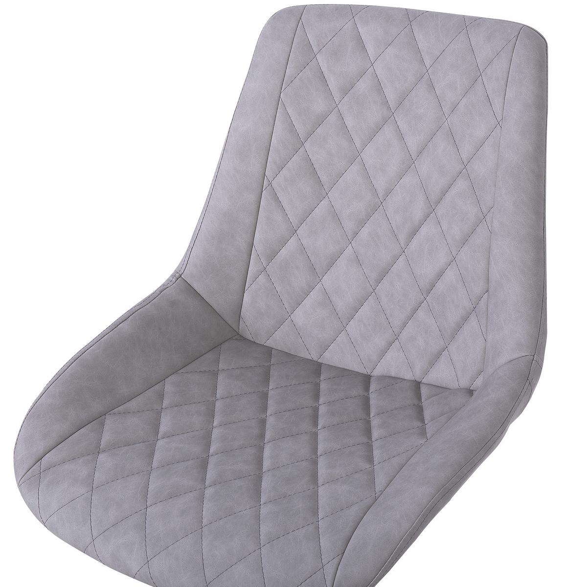 BÜROSTUHL Kunstleder Grau Maribel - Grau, Textil/Metall (57/83/57cm) - Beliani
