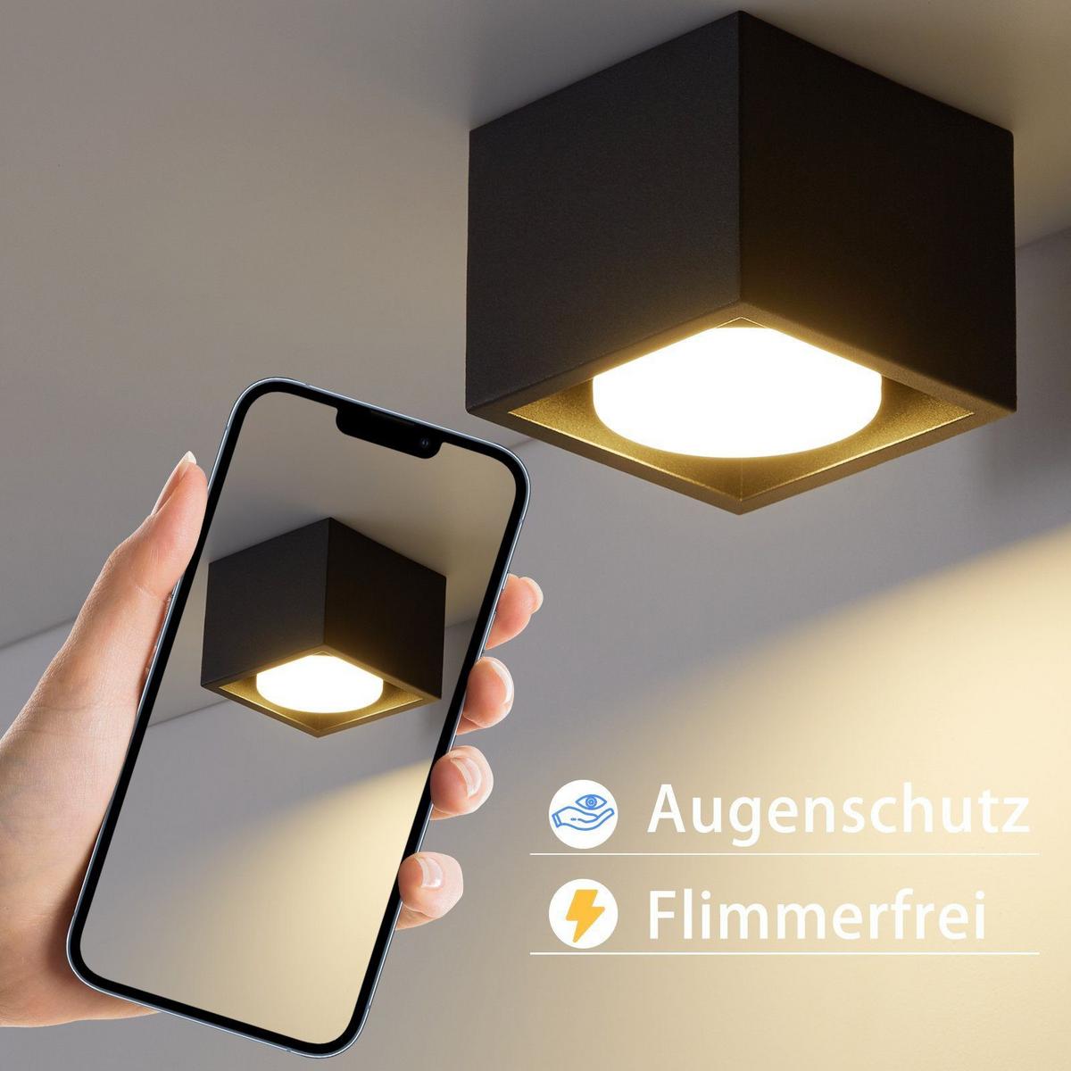 DECKENSTRAHLER Eggleston 1-flammig 10/10/8cm - Schwarz, Metall (10/10/8cm) - Nettlife