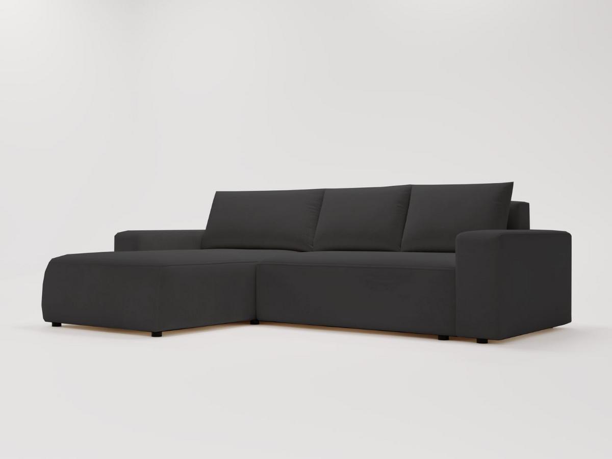 ECKSOFA Tazones Schwarz Links - Schwarz, Holz/Kunststoff (250/165cm) - Graingold