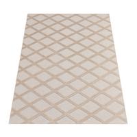 KURZFLORTEPPICH Waschbar, mit Rautenmuster, Beige, 160 x 220 cm - Beige, Textil (220/160cm) - KADIMA DESIGN