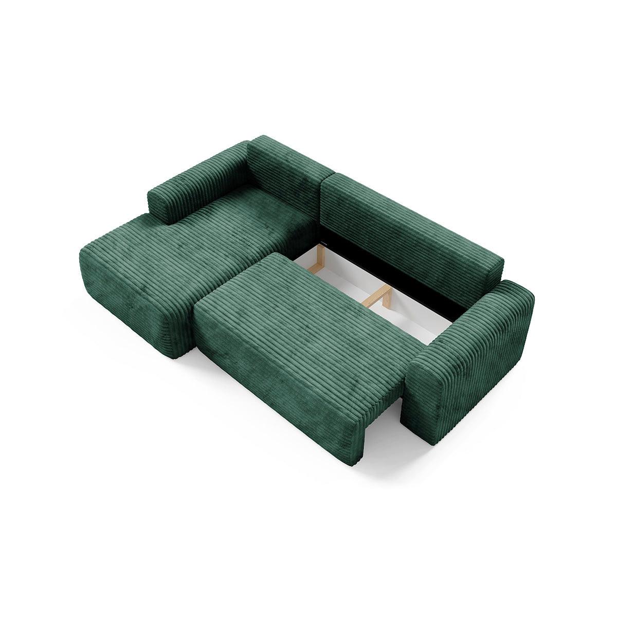 ECKSOFA Romeo 3 Sitzplätze Tannengrün - Grün, Holz (268/163cm) - Petits-meubles