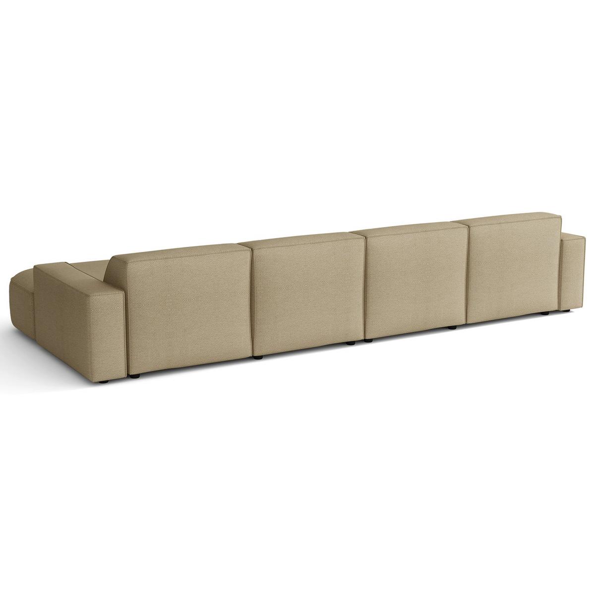 WOHNLANDSCHAFT Sallmo U-Form, universell, 3-Sitzer 374 cm - Schwarz/Cappuccino, Kunststoff/Textil (374/70/166cm) - Selsey