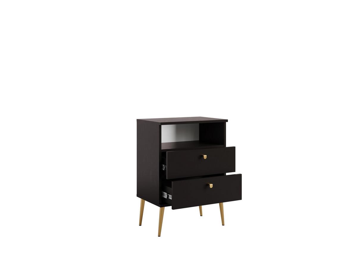 NACHTTISCH Schwarz 50/69,5/33,9 - Schwarz, Holzwerkstoff (50/70/34cm) - RAUMHIRSCH FURNITURE