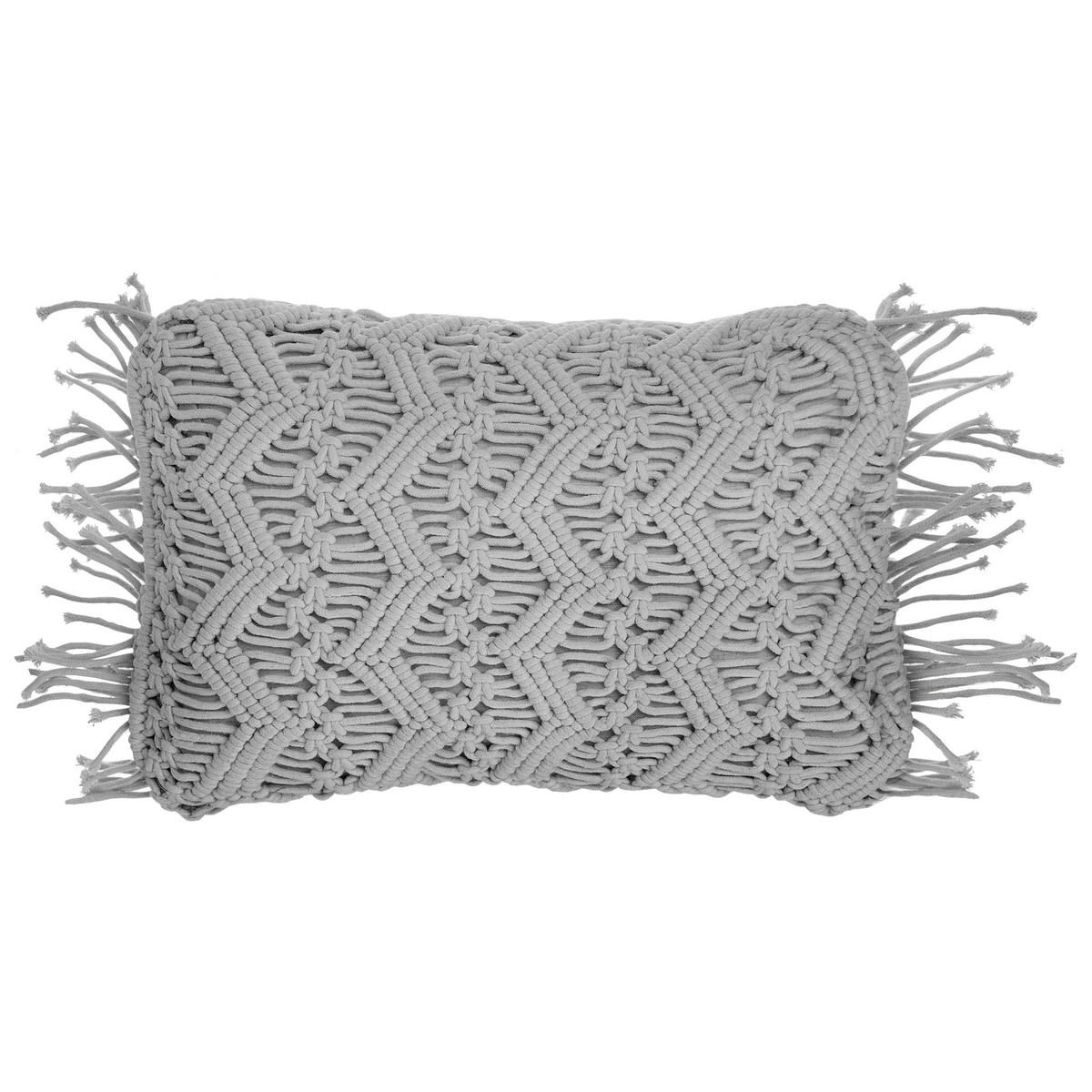 DEKOKISSEN 2er-Set Hellgrau 30/45 cm Kirikkale - Hellgrau, Naturmaterialien/Textil (30/45cm) - Beliani
