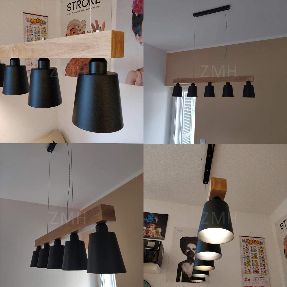 PENDELLEUCHTE Jonathan 100/13/150 cm - Schwarz, Holz/Metall (100/13/150cm) - ZMH