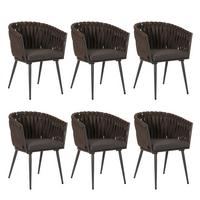 ESSZIMMERSTUHL Braun, Grau 6er-Set - Braun/Grau, Textil (61/82/57cm) - MCW