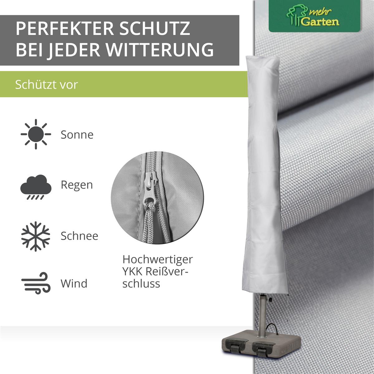 SCHUTZHÜLLE für Sonnenschirme SHP-60171 - Grau, Kunststoff (55/220/1cm) - mehr Garten