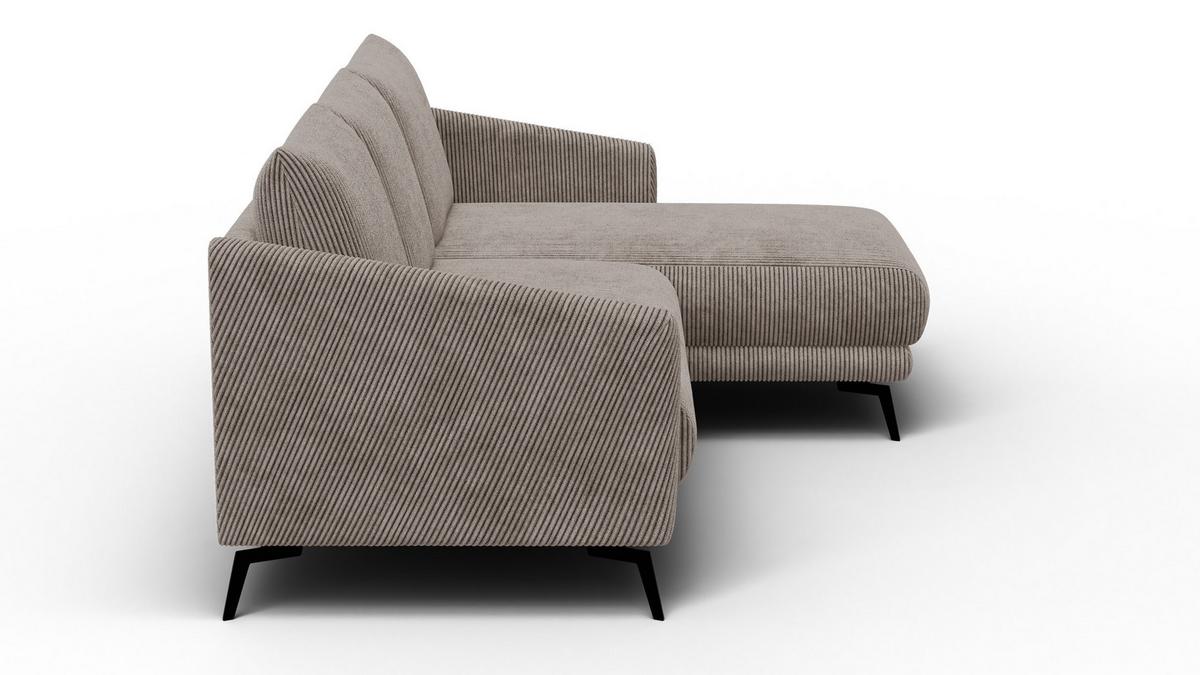 ECKSOFA VILT 3-Sitzer, taupe - Taupe/Schwarz, Holzwerkstoff/Textil (221/156cm) - Wozimo