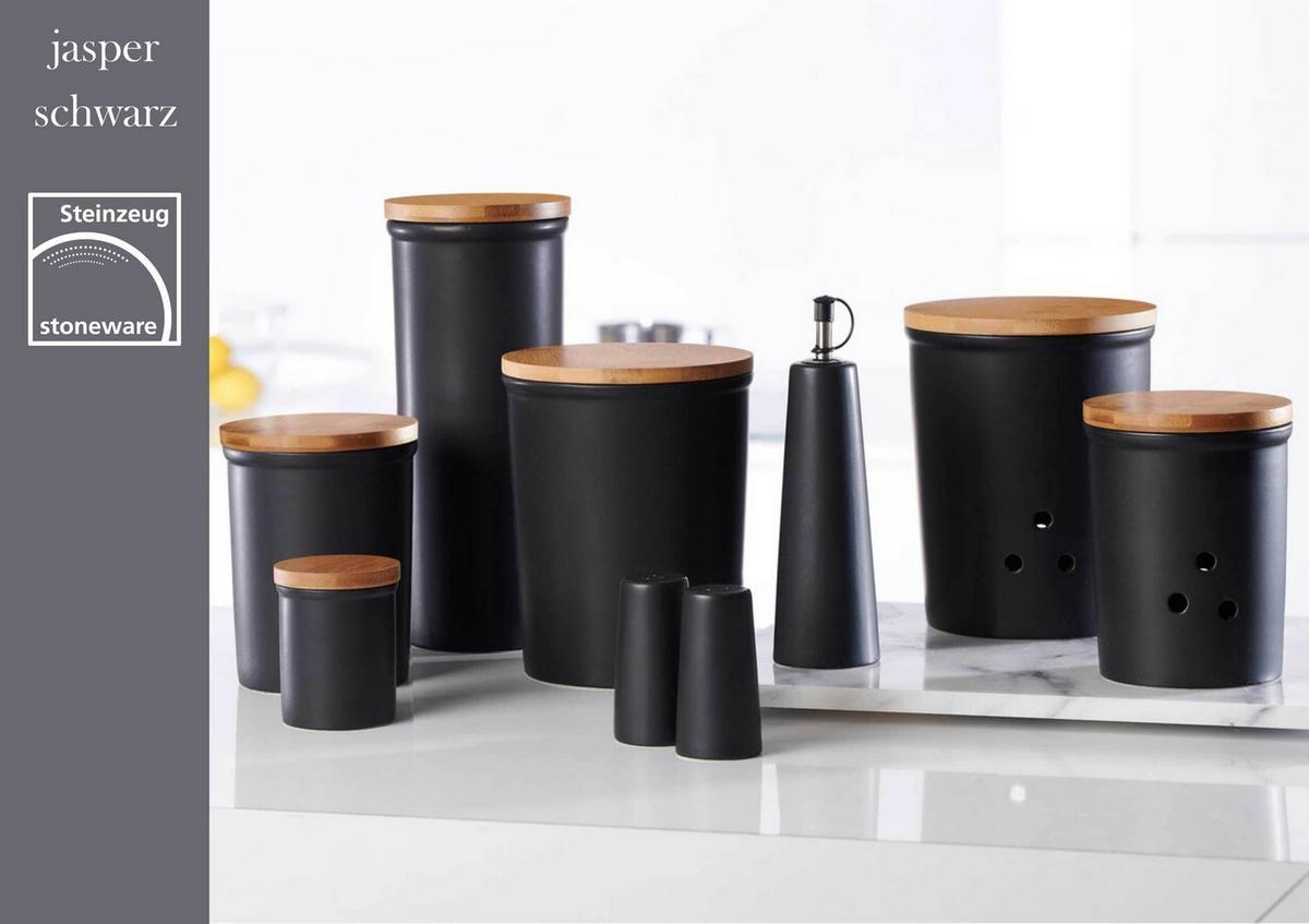 VORRATSDOSEN Jasper schwarz-braun 1,6 l 2er Set - Schwarz/Braun, Keramik (11/27/11cm) - Ritzenhoff Breker