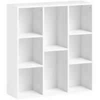 BÜCHERREGAL, Standregal mit 8 Ebenen, Aufbewahrungsregal, für Wohnzimmer - Weiß, Karton (24/80/74.3cm) - HOMCOM