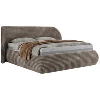 POLSTERBETT CAELA CLASSIC 140/200 - Hellbraun Cord - Pocket-Matratze - Hellbraun, Textil (140/200cm) - MKS