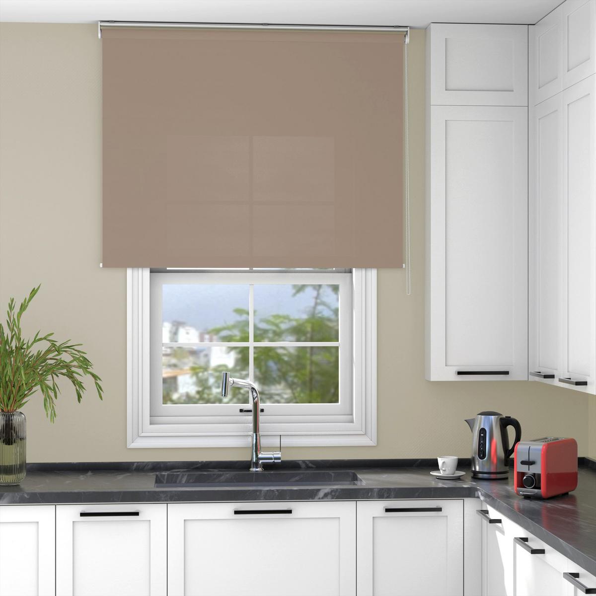 ROLLO blickdicht cappuccino 100 x 150cm - Hellbraun, Textil (100/150cm) - Deco-Raum