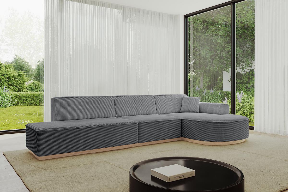 ECKSOFA Ottomane Rechts ARRIO-L2 - 328x171x83 cm Dunkelgrau - Dunkelgrau, Holzwerkstoff/Textil (328/171cm) - ALTDECOR