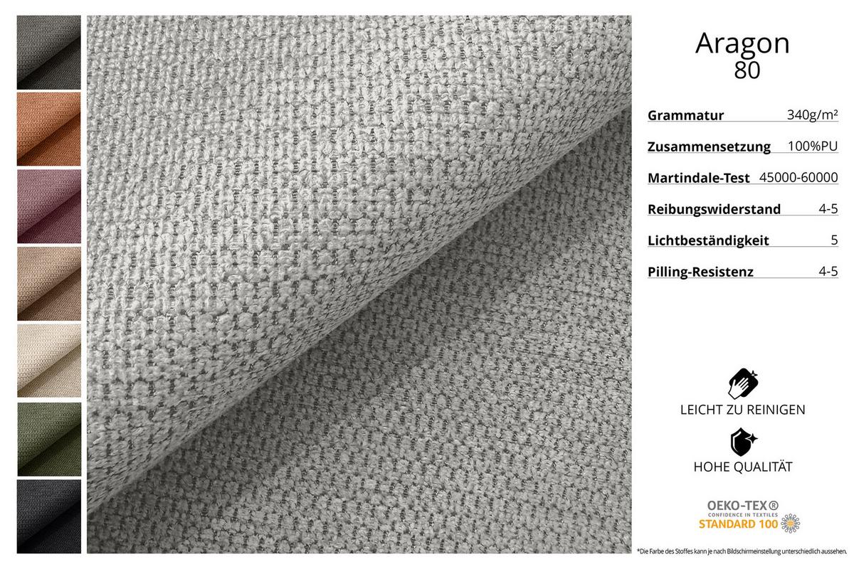 WOHNLANDSCHAFT mit Schlaffunktion und Bettkasten LIRA-U - 335x172x89 Hellgrau - Hellgrau, Holzwerkstoff/Textil (335/89/172cm) - ALTDECOR