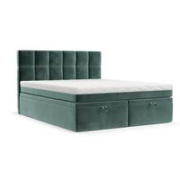 BOXBETT Elano 200/200 cm Türkis im Kronos Stoff - Türkis/Schwarz, Holz/Holzwerkstoff (200/200cm) - AltaBeds