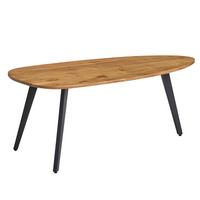 COUCHTISCH Akazie Massivholz Nierenform 110x45x60cm Holz/Metall - Braun/Grau, Holz/Metall (60/110/45cm) - KADIMA DESIGN