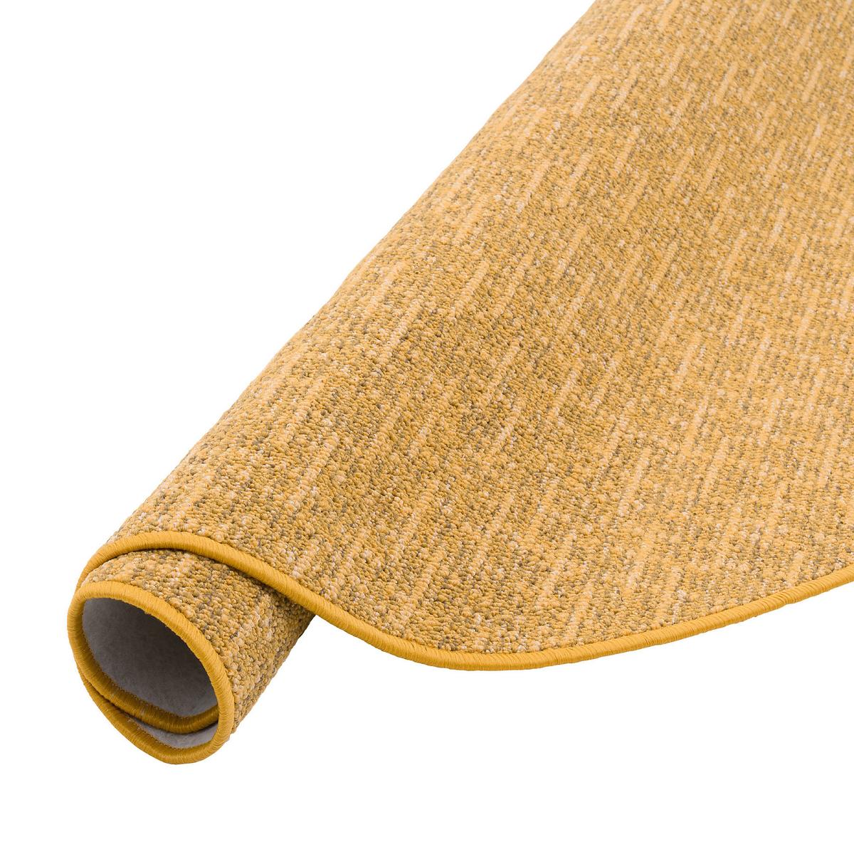 SCHLINGEN DESIGNER TEPPICH NIVA RUND - Currygelb, Textil (200/200cm) - Snapstyle