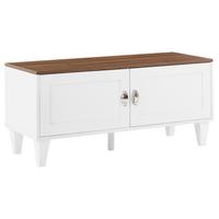 SCHUHSCHRANK Weiß Quebec - Dunkelbraun/Silberfarben, Holzwerkstoff (100/46/40cm) - Beliani